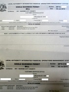 Payment invoice for business permit