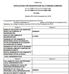 Application for registration of a foreign company -FC2