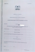 Export Processing Zone manufacturing enterprise licence