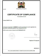 Certificate of compliance