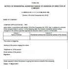 Notice of the registered address of director - CR8