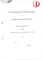Memorandum and articles of association (CR 2)